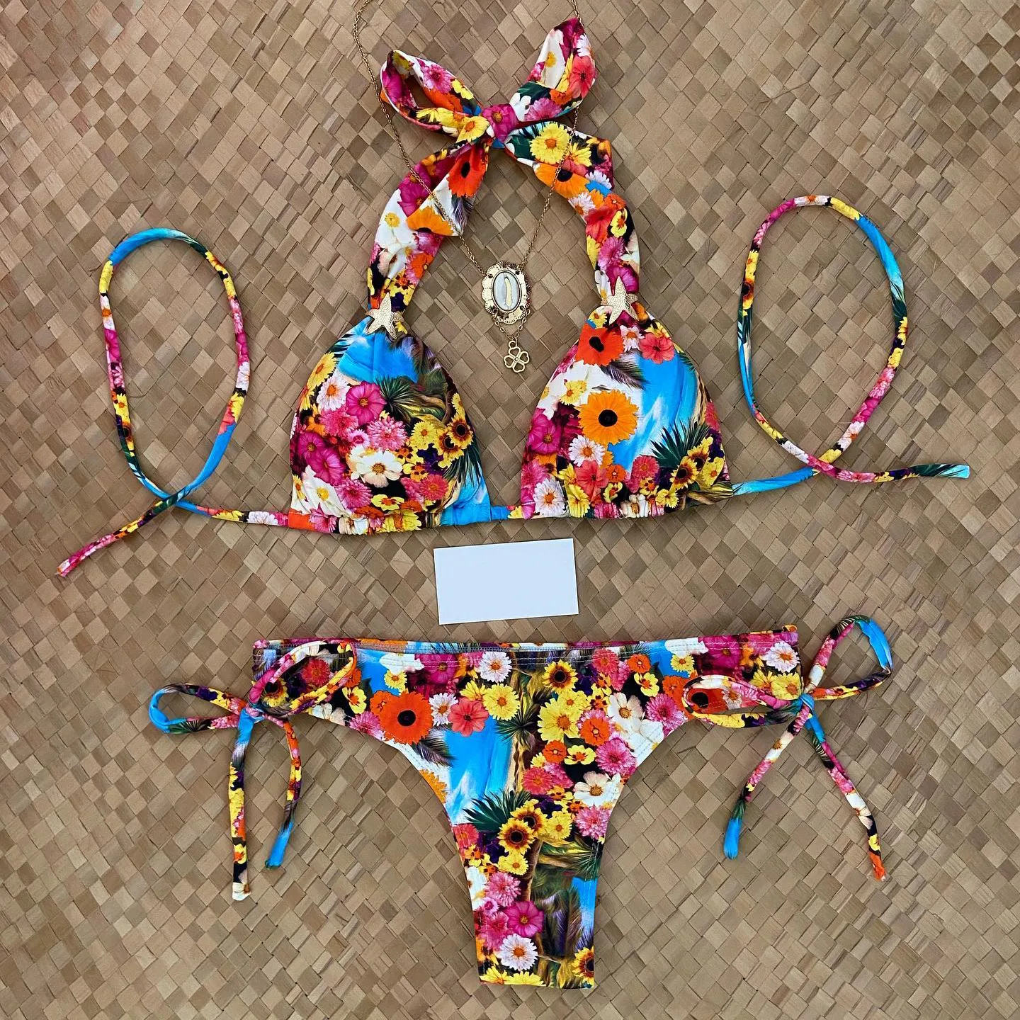 bohemian floral tankini bikini
