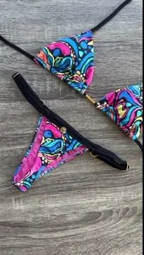 Multi Color Print Sexy Split Bikini