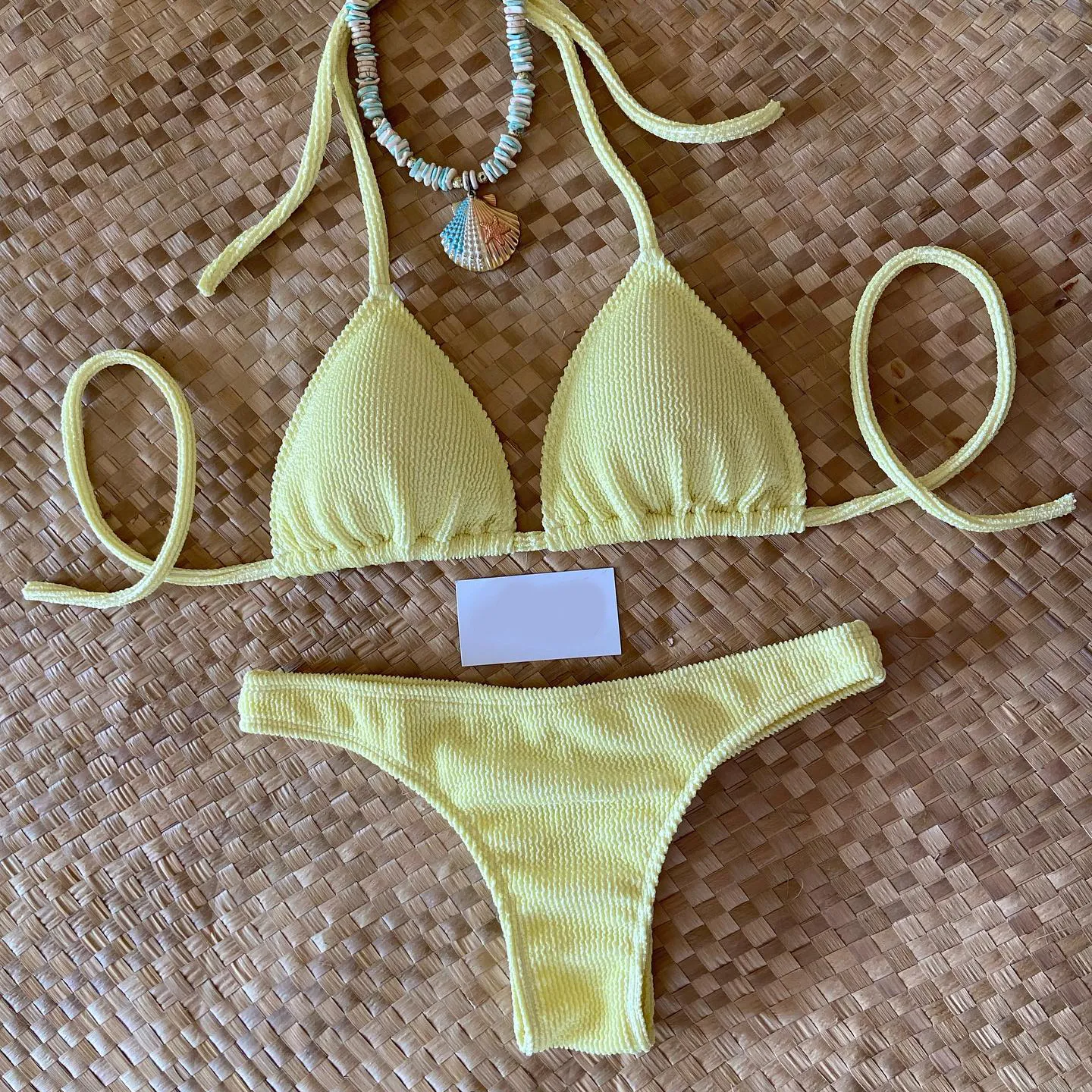 Fashion solid color split bikini