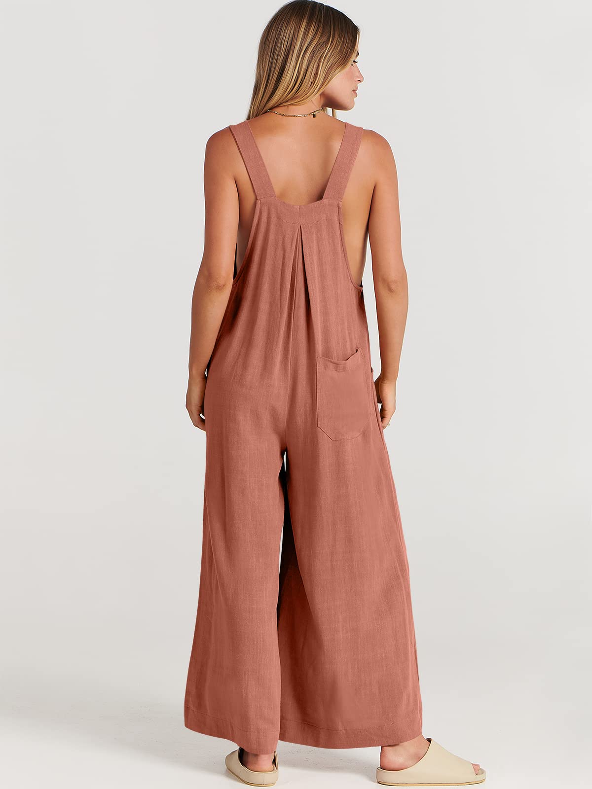Last Day 49% OFF🔥Women's Sleeveless Wide Leg Jumpsuit with Pockets